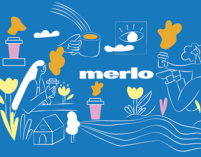 Merlo Cafe - Label Illustration