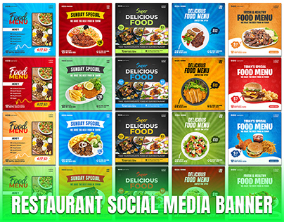 Restaurant Social Media Banner Templates