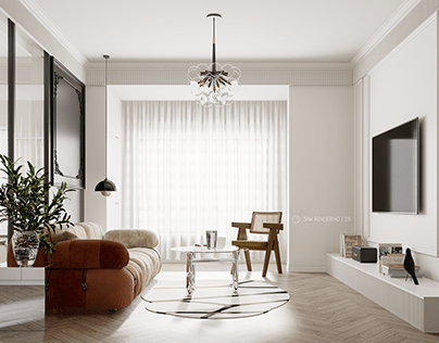 French living room D5 RENDERING