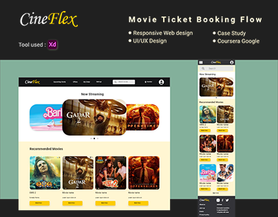Project thumbnail - Movie Ticket Booking Website | UI/UX Case Study