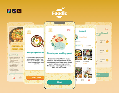 UI/UX design for recipe app. Concept