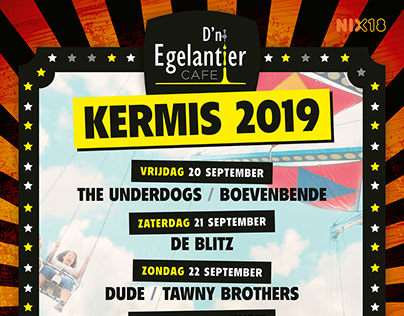 Poster Kermis 2019 D'n Egelantier