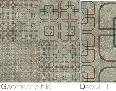 Geometric ceramic tile