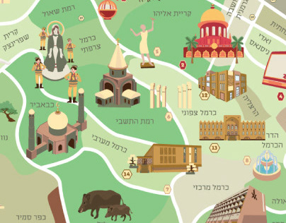 Illustrated Map of Haifa
