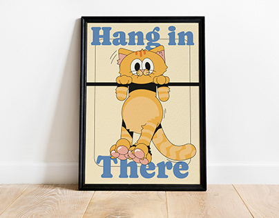 Hang in there cat poster
