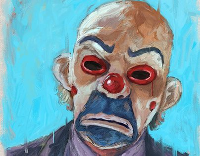 Painting portrait of heath ledgeras Joker in batman