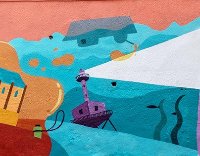Mural participatiu amb joves al Serrallo (Tarragona)