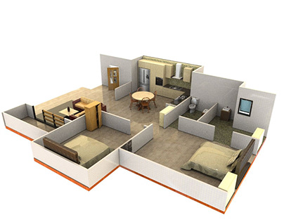 Interior Layout 3D Model