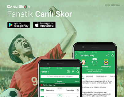 Fanatik Canlı Skor - Sport App Mobile Design
