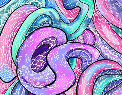 Series of illustrations "snakes"