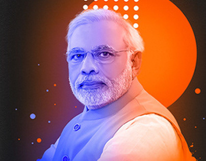 Narendra Modi Ji Neon Poster Manipulation