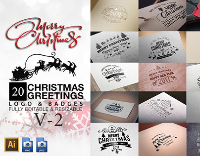 Christmas Greetings Logo & Badges V2