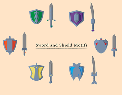 Sword and Shield Motifs Icons