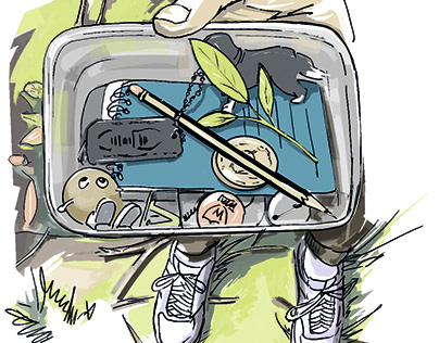 Illustrations for geocaching brochure