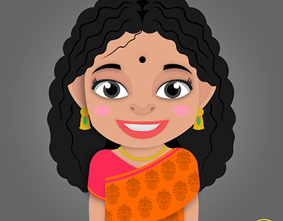 Indian Girl Illustration