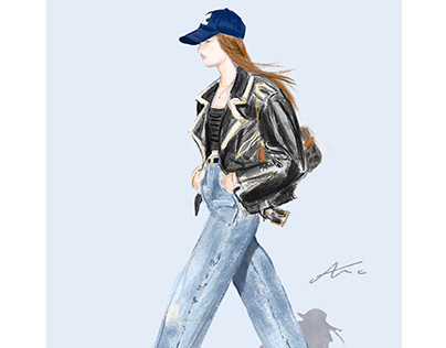 Fashionillustration inspired by Céline SS 2021