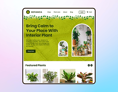 Plant Sales and Care Website Landing Page UI/UX Design