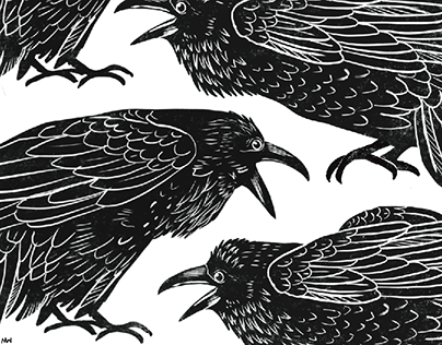 Ravens Digital Linoprint Design