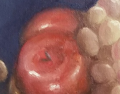 Oil Painting: Apples and a Bottle
