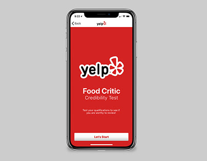 UI/UX Design: Yelp Food Critic Credibility Test