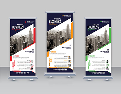 Creative business rollup banner or stand design