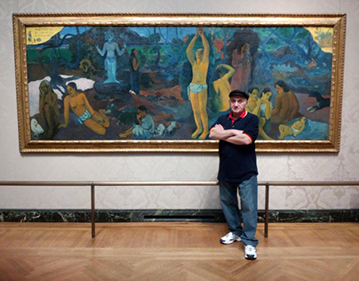 Me and the painting of Paul Gauguin. Boston