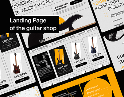 Landing page of the guitar shop