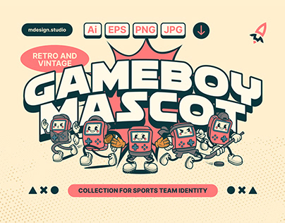 GameBoy Mascot Cartoon Character