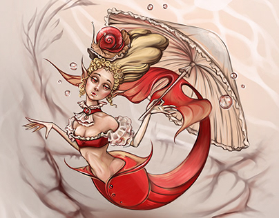 retro mermaid