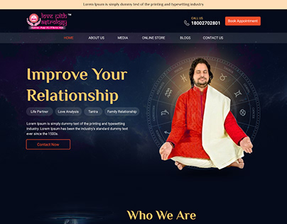 Love With Astrology Website Layout