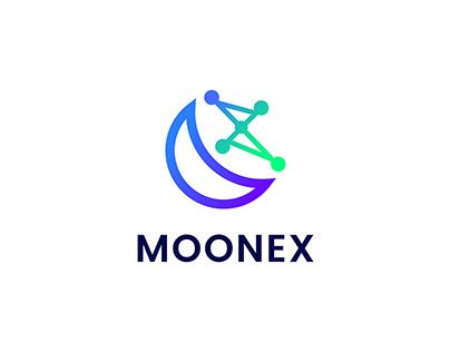 Moonex - moon tech - moon technology logo