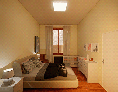 Interior design: room for a couple and a baby