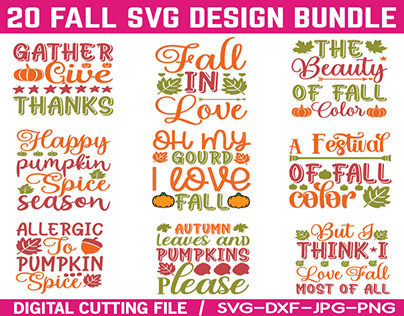 20 Fall svg design bundle