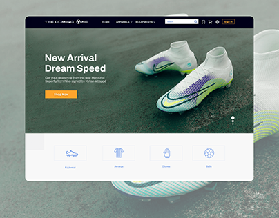 UI design (THE COMING ONE) soccer supplies ecommerce