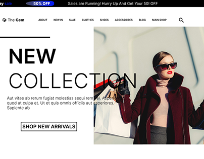 Project thumbnail - The gem ( E-commerce Fashion Store)