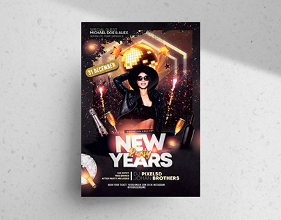 New Years Party Free Flyer Template (PSD)