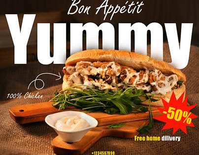 Advertising banner with food