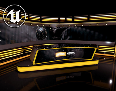 Virtual Sport News 3D Studio TV Set 1 - Unreal Engine
