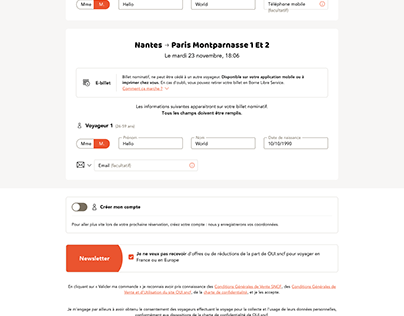 OUI SNCF website design