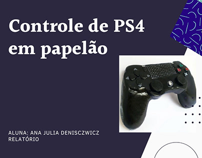 Controle de PS4 em papelão