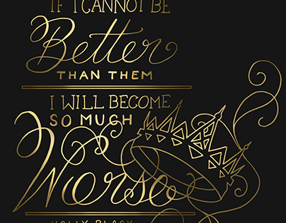 Hand-lettered The Cruel Prince Quote