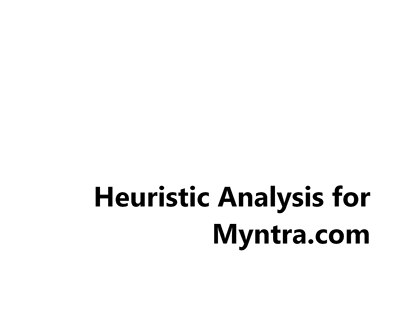 Heuristic Analysis for Myntra.com