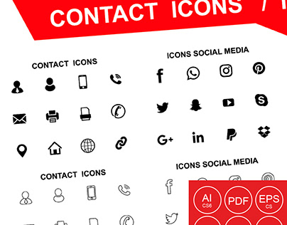contact icons / icons social media
