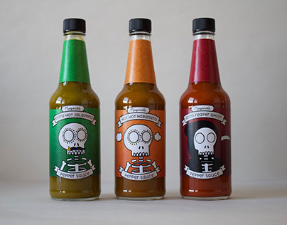 Hot Sauce Package Design: Label and Box Design