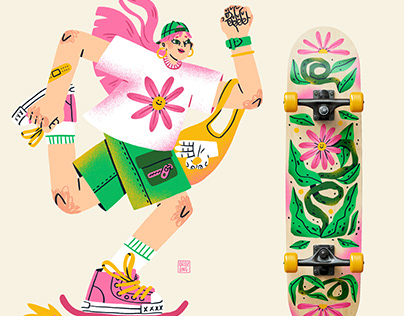 Project thumbnail - Skate and flowers