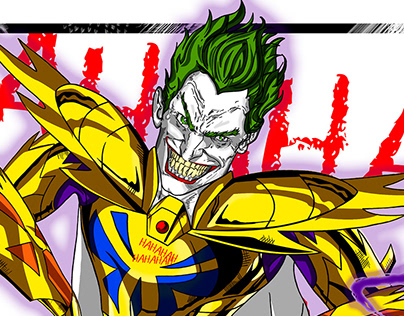 Crossover Fanart - Joker Com armadura de Ouro de Câncer