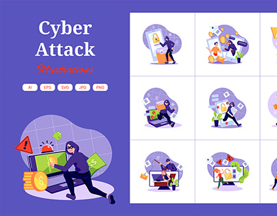 M409_Cyber Attack Illustration Pack