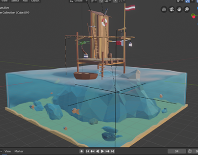 3d Low Poly Sea Shack Model For Games