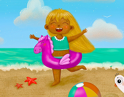 Children's Book Illustration "Sun-Kissed Summer"