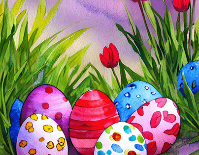 Easter Watercolor Springtime